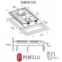 Газова варильна поверхня PERFELLI DIAMOND G39C NERO