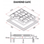 Газова варильна поверхня PERFELLI DIAMOND G69C BIANCO