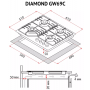 Газова варильна поверхня PERFELLI DIAMOND GW69C NERO