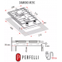 Газова варильна поверхня PERFELLI DIAMOND M39C INOX
