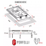 Газова варильна поверхня PERFELLI DIAMOND M39C NERO