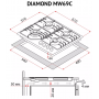 Газова варильна поверхня PERFELLI DIAMOND MW69C BIANCO