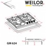 Газова варильна поверхня WEILOR GM 624 BL