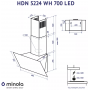 Витяжка MINOLA HDN 5224 WH 700 LED