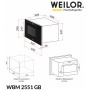 Вбудована мікрохвильова піч WEILOR WBM 2551 GB